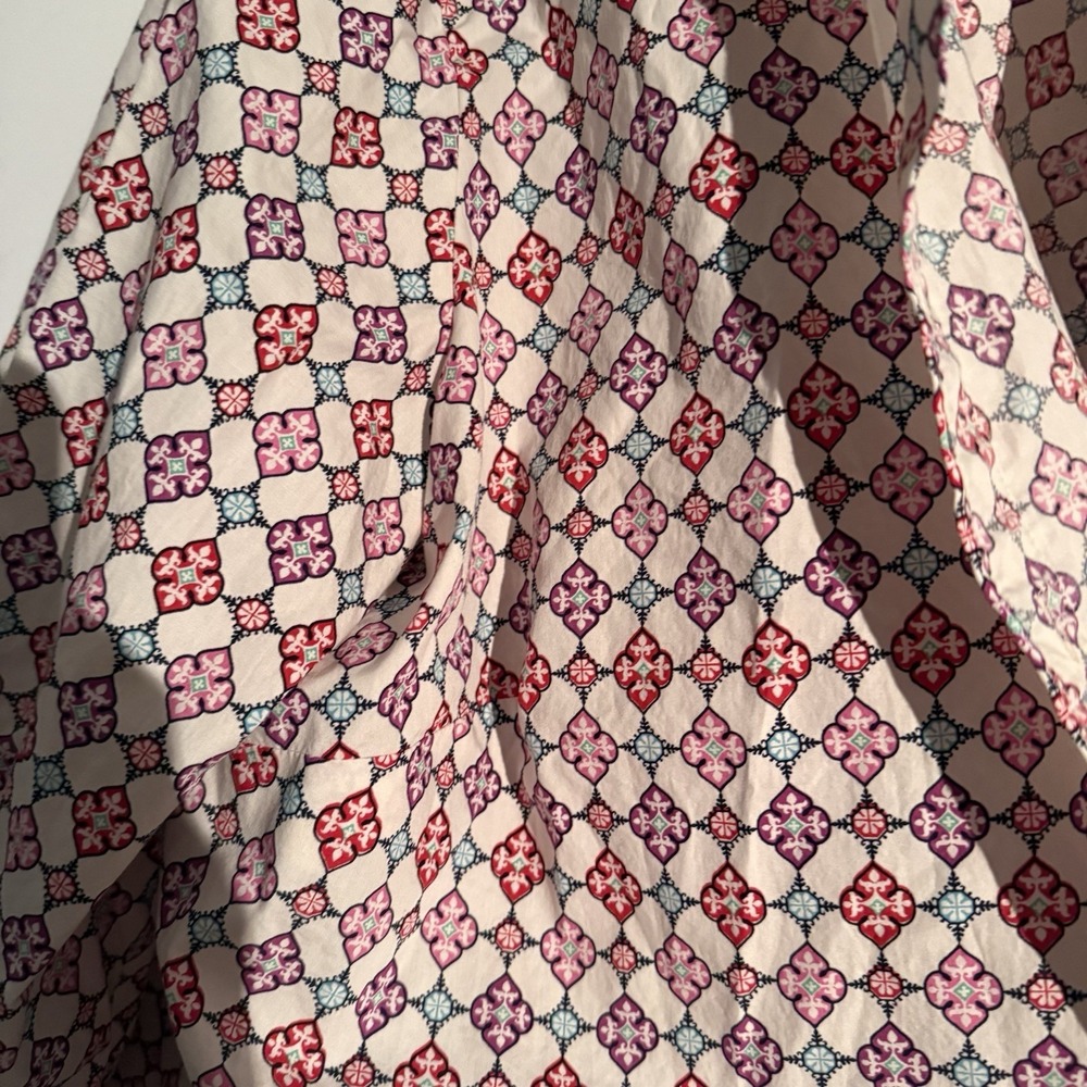 Talbots 3X Plus Size Button Down Lightweight Geometric Preppy Boho Chic - Picture 3 of 5